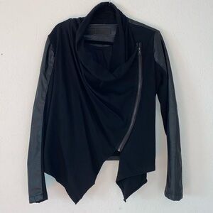 Blank NYC Faux Leather Draped Moto Jacket